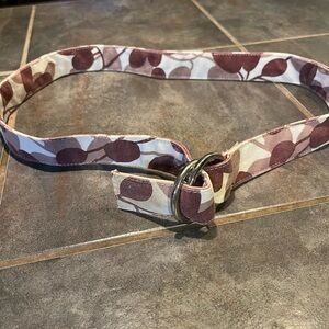 J. Crew Leaf Print Belt with Silver Rings